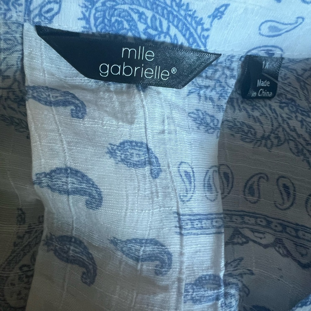 Mlle Gabrielle Blue and White Paisley sleeveless fully lined dress - Picture 3 of 4